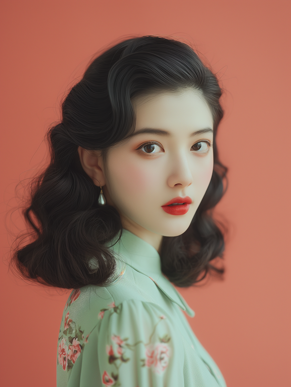 Elegant Portrait of Young East Asian Woman