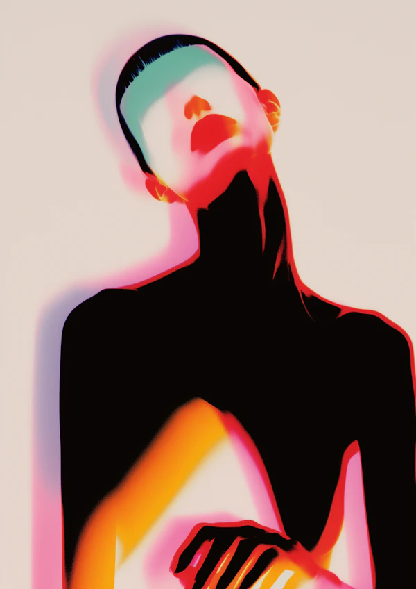 Abstract Neon Silhouette