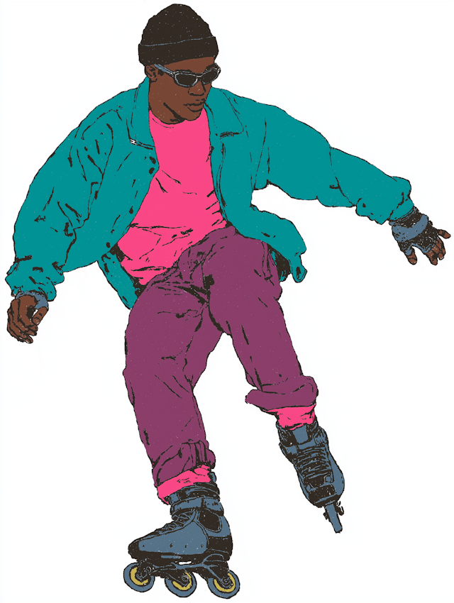 Rollerblading Illustration