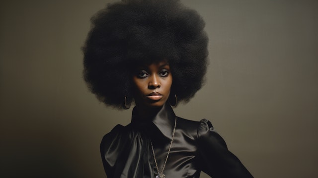 Empowered Grace - Woman with Afro Hairstyle