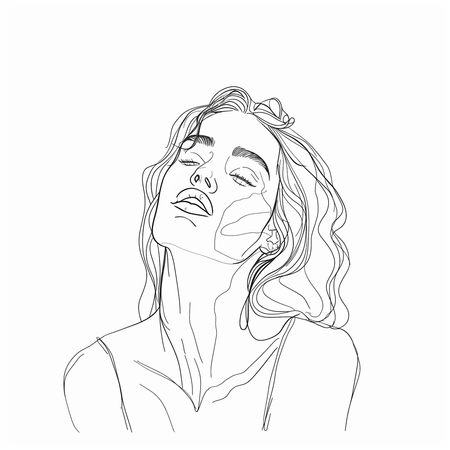 Minimalist Line Drawing of Human Subject