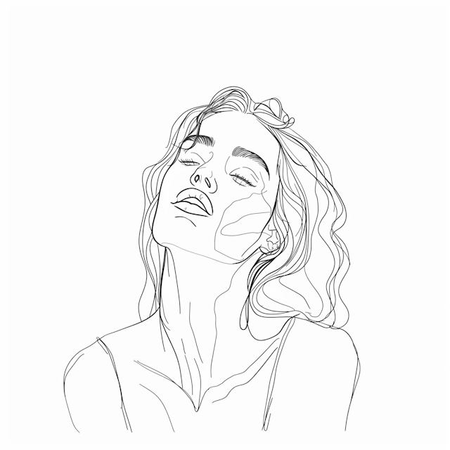 Minimalist Line Drawing of Human Subject