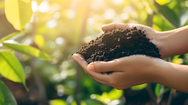 Cupped Hands Holding Soil