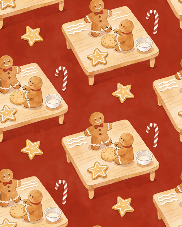 Festive Gingerbread Scene