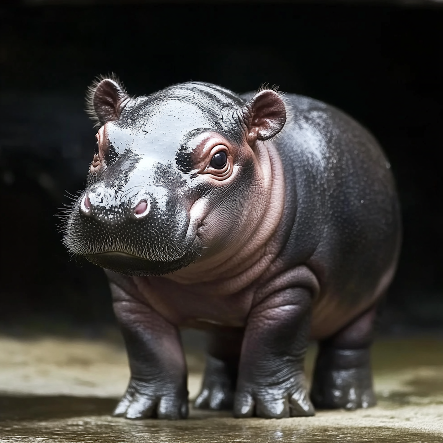 Baby Hippopotamus in Zoo