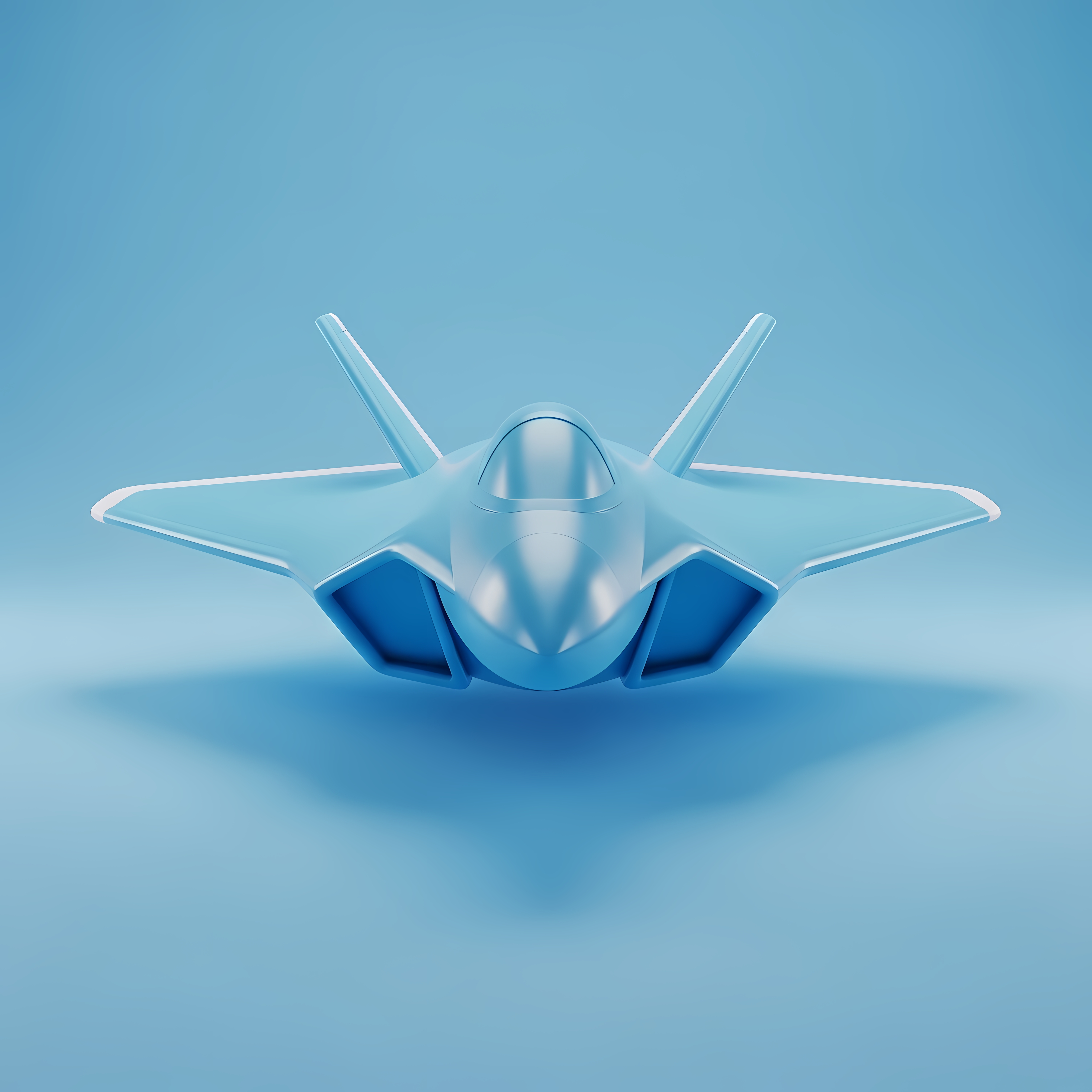 Futuristic Jet Render 3D Image on Lummi