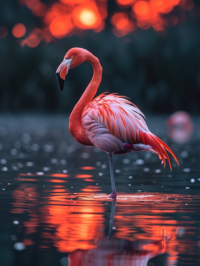 Flamingo at Sunset