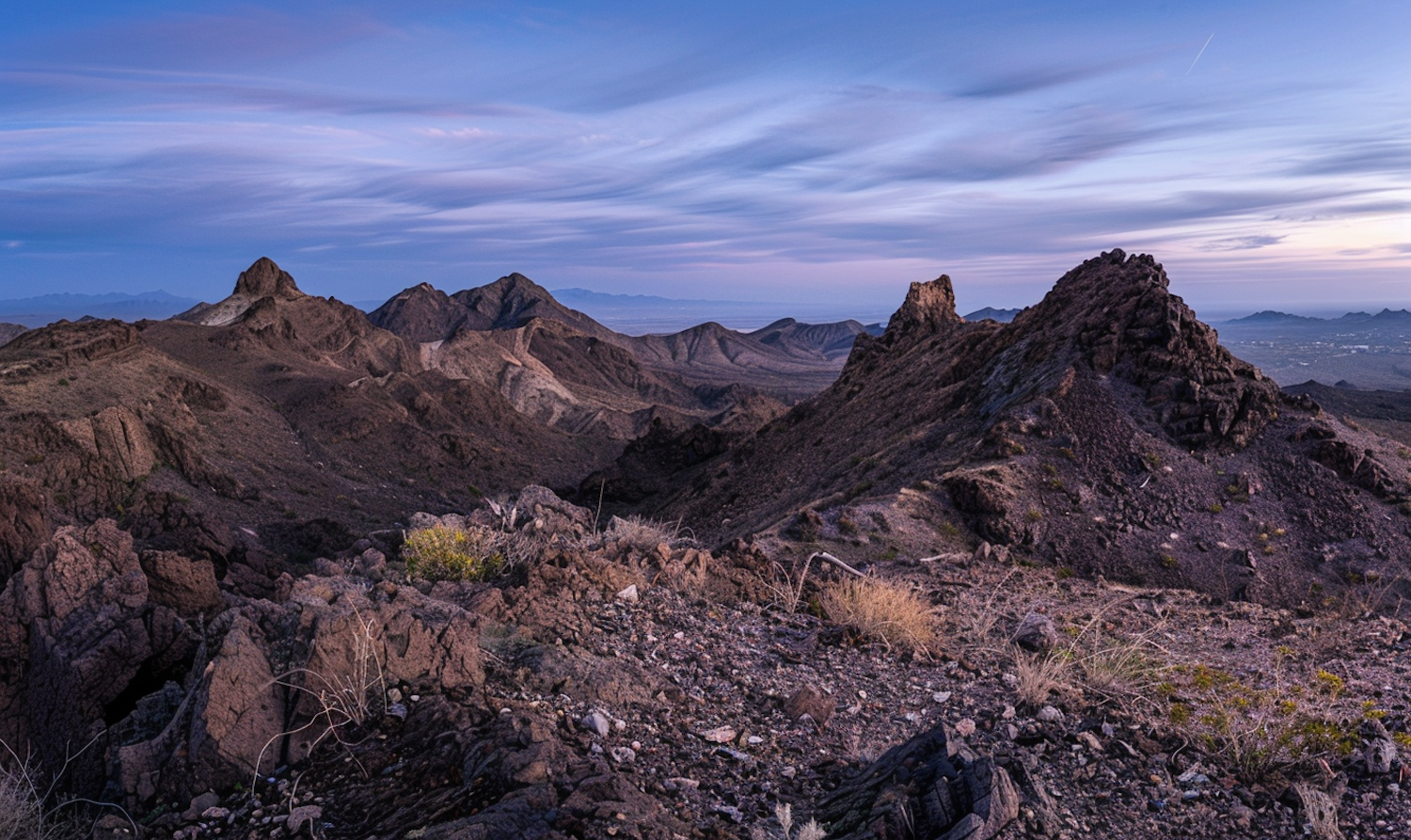 Rugged Mountain Landscape at Dusk