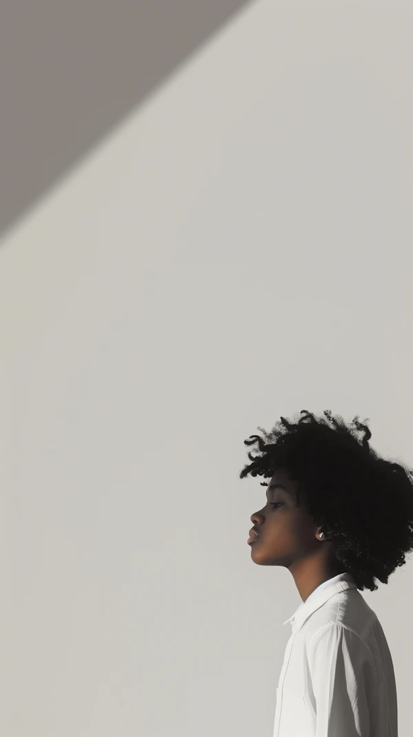 Contemplative Portrait of Young Black Woman