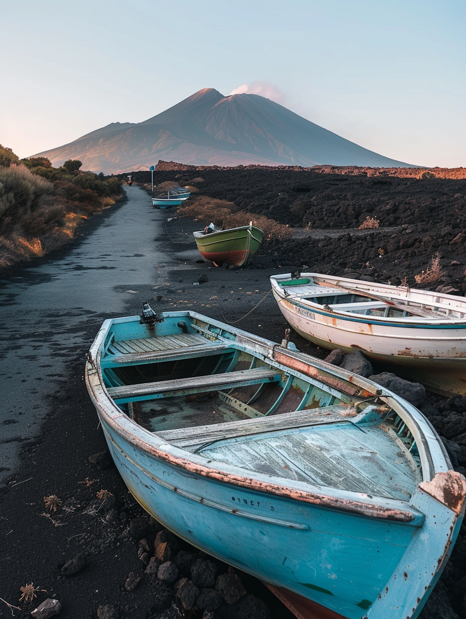 Dawn or Dusk at the Volcanic Shore