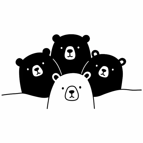 Bear Faces Illustration