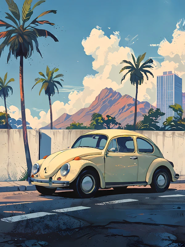 Classic Yellow Volkswagen Beetle