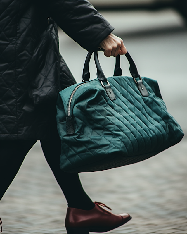 Teal Tote in Motion