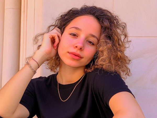 Woman with Curly Hair