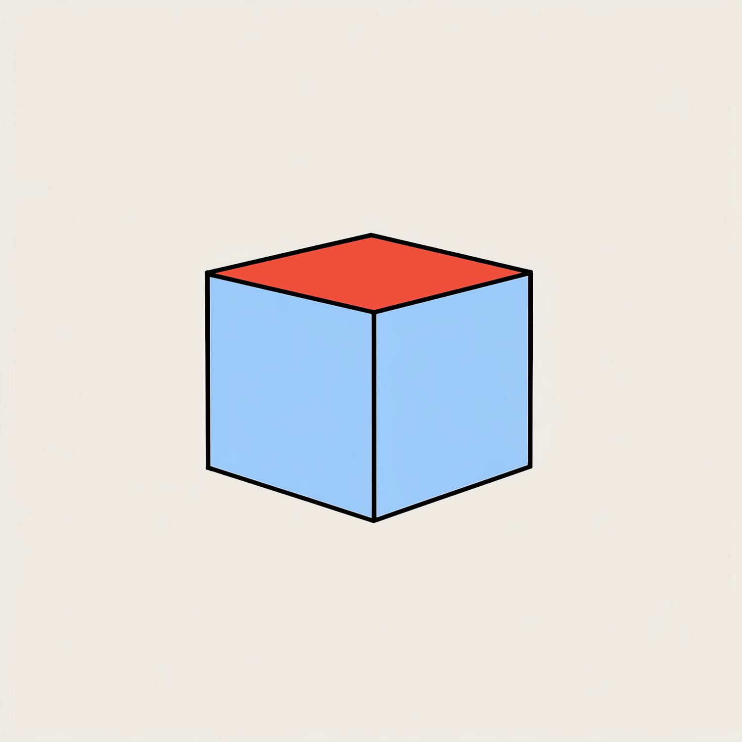 Geometric Cube with Color Contrast