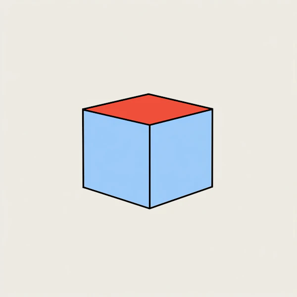 Geometric Cube with Color Contrast