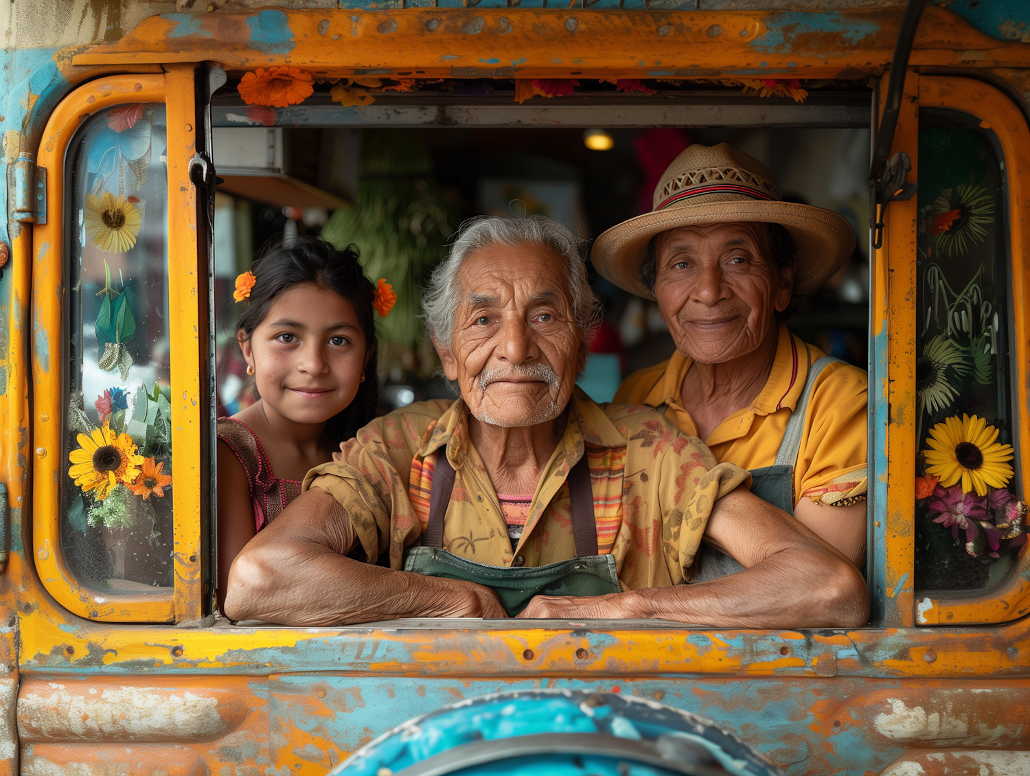 Generational Joy on a Vintage Bus