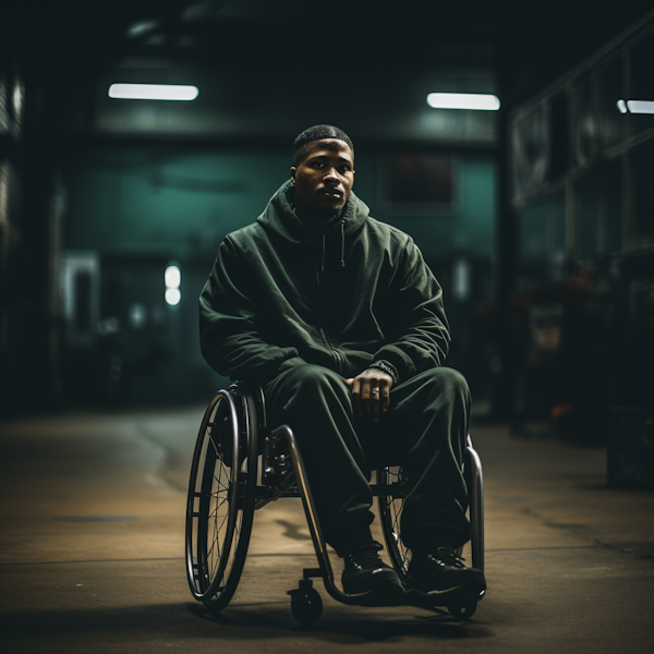 Contemplative Solitude - Man in Wheelchair