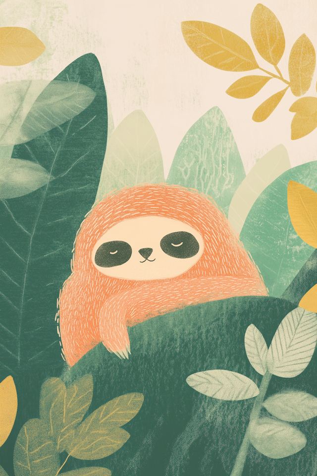 Sloth in Lush Foliage