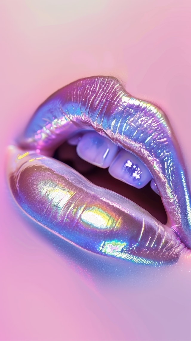 Iridescent Lips Close-Up