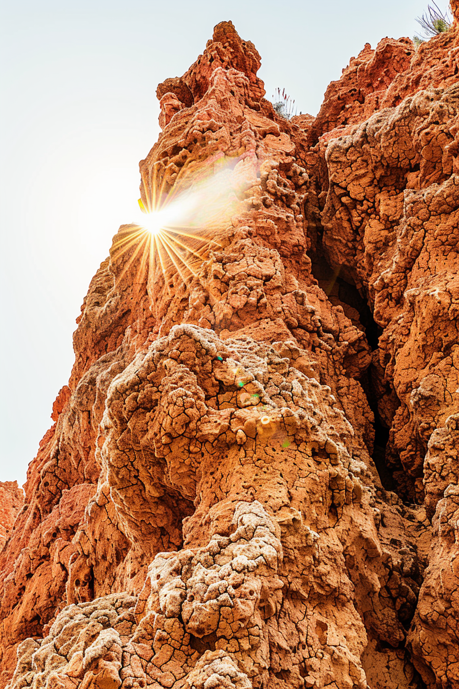 Dramatic Rock Formation with Starburst