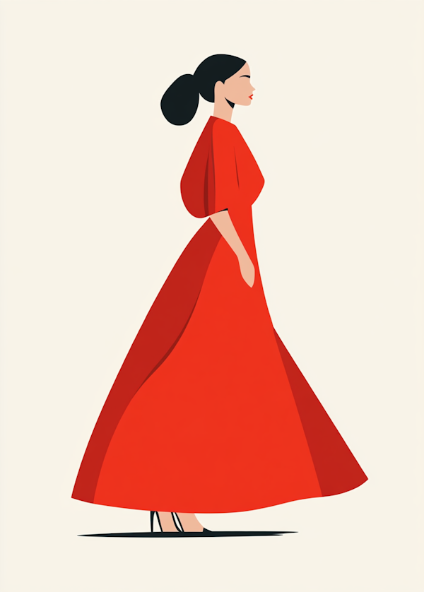 Elegant Woman in Red