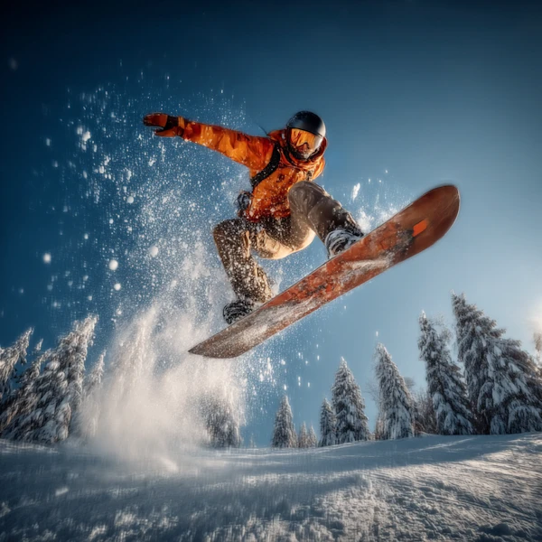 Snowboarder Mid-Jump