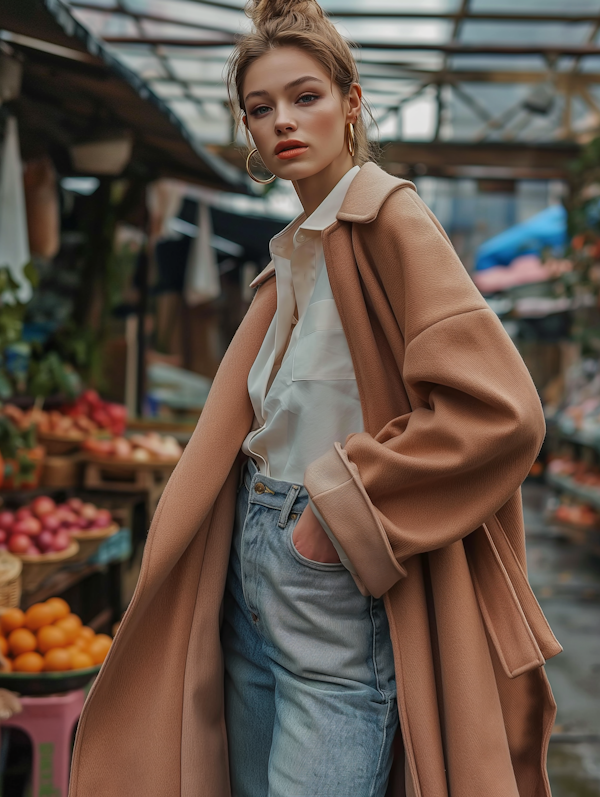 Serene Woman in Market