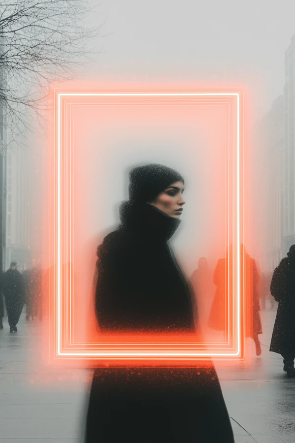 Foggy Neon Urban Scene