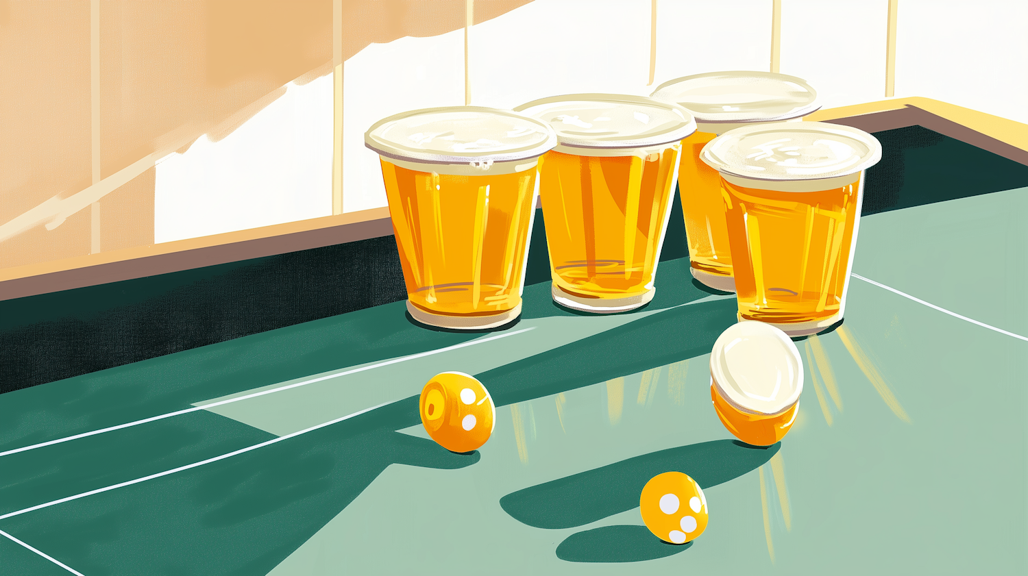 Beer Pong Table Illustration