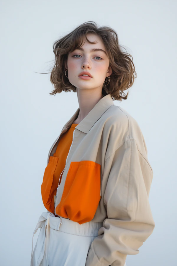 Portrait of a Young Woman in Earthy Tones