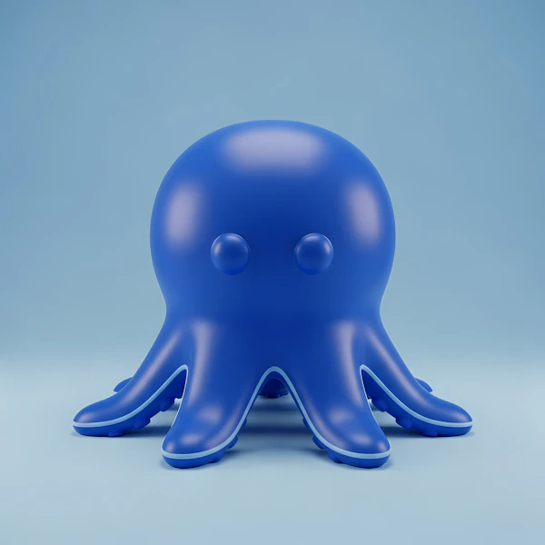 Stylized Blue Octopus