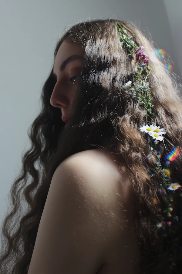 Woman with Floral Hair