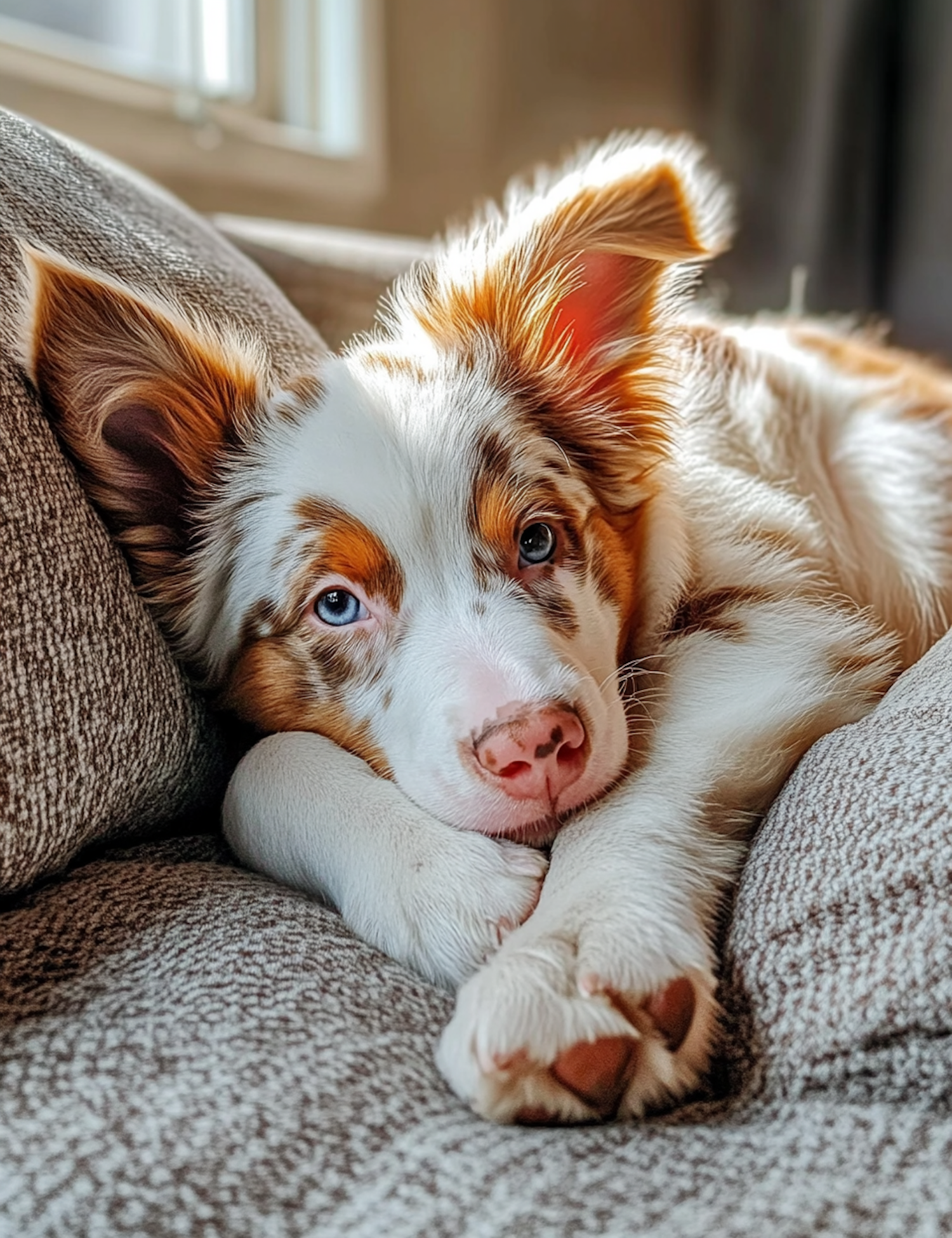 Australian Shepherd on Couch