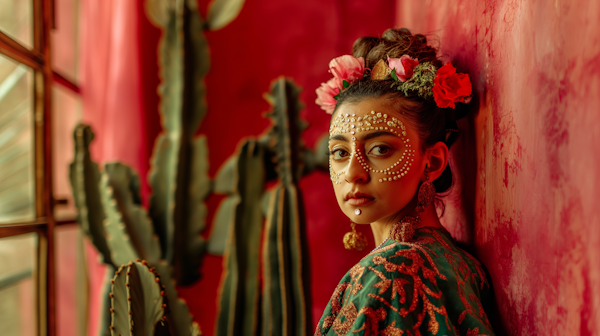 Serene Woman in Traditional Attire