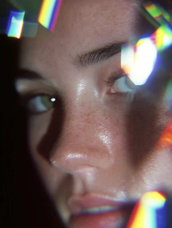 Prismatic Face Close-Up