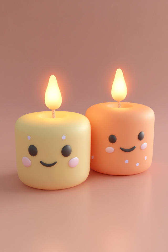 Smiling Cartoon Candles