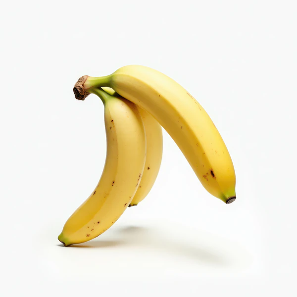 Ripe Bananas on White Background
