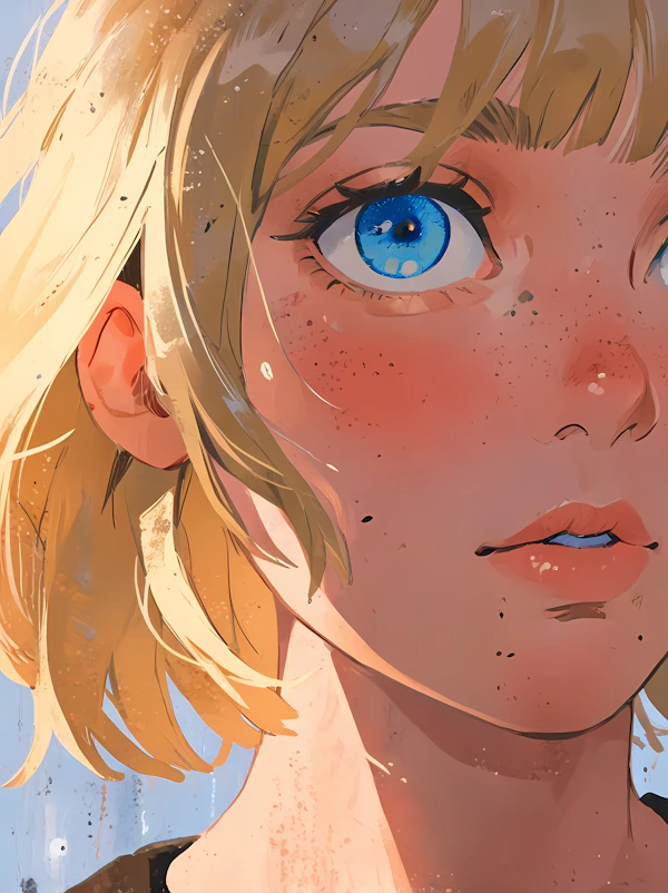 Close-up Illustration of a Human Face