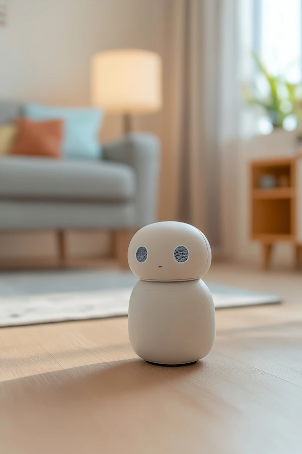 Humanoid Robot in Cozy Living Room