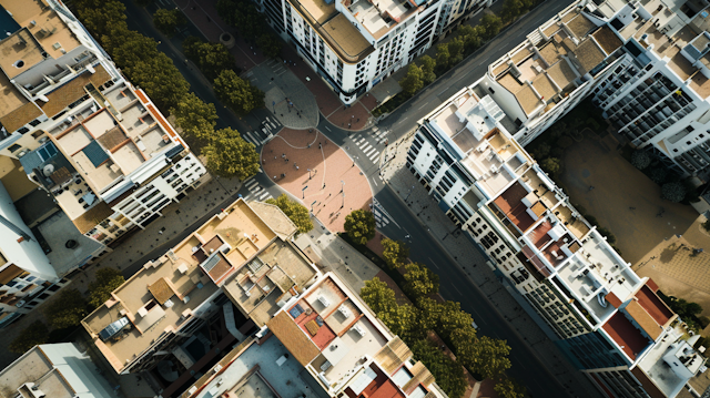 Aerial View of Urban Architecture