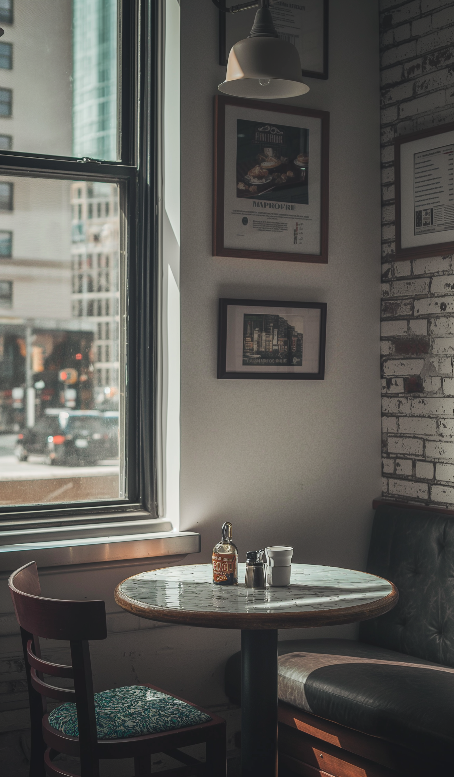 Cozy Cafe Corner With Cityscape View