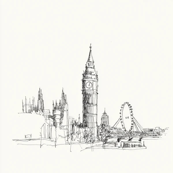 London Landmarks Sketch