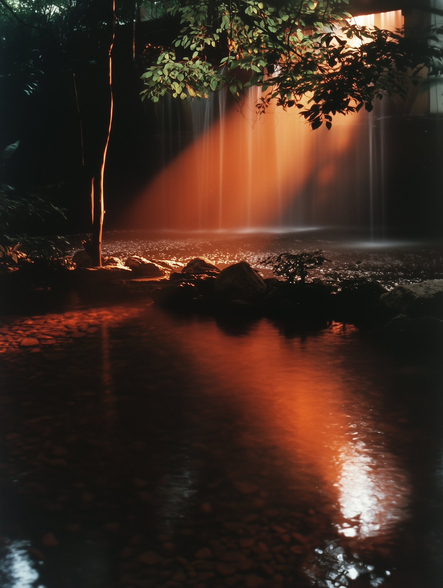 Serene Waterfall at Sunset