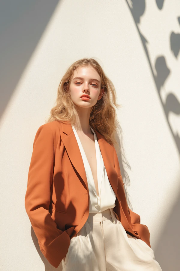 Portrait of a Young Woman in Stylish Outfit