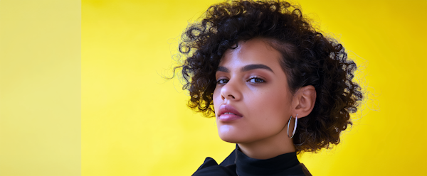 Confident Woman with Yellow Background