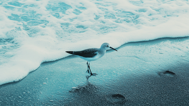 Shorebird at the Ocean's Edge