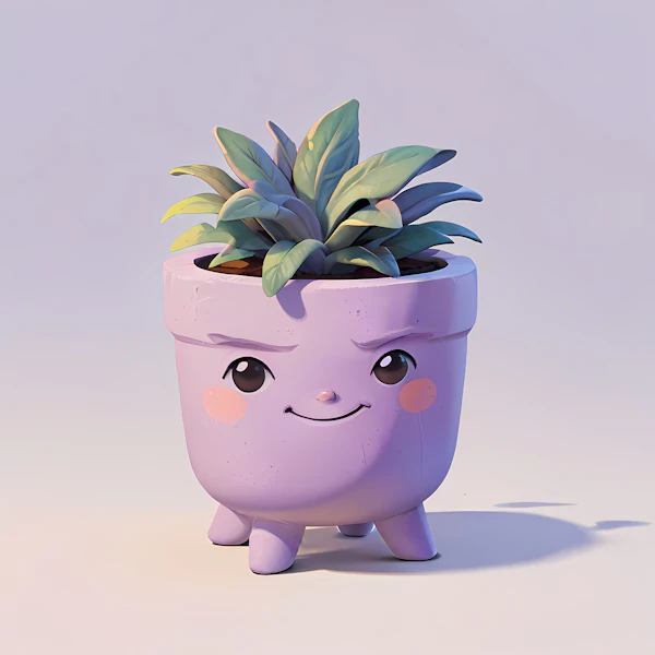 Whimsical Plant Pot with Playful Face