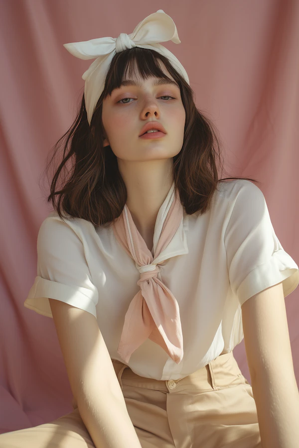 Serene Woman in Pastel