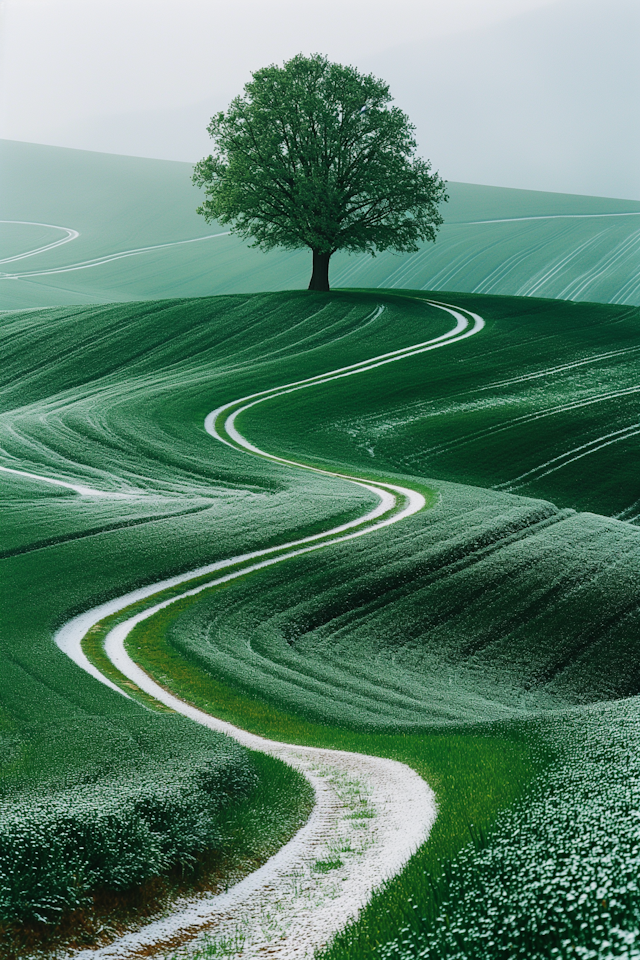 The Lone Tree in Verdant Fields